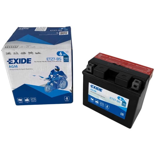 Baterie Moto Exide AGM Motorbike & Sport Battery 6Ah 100A 12V ETZ7-BS